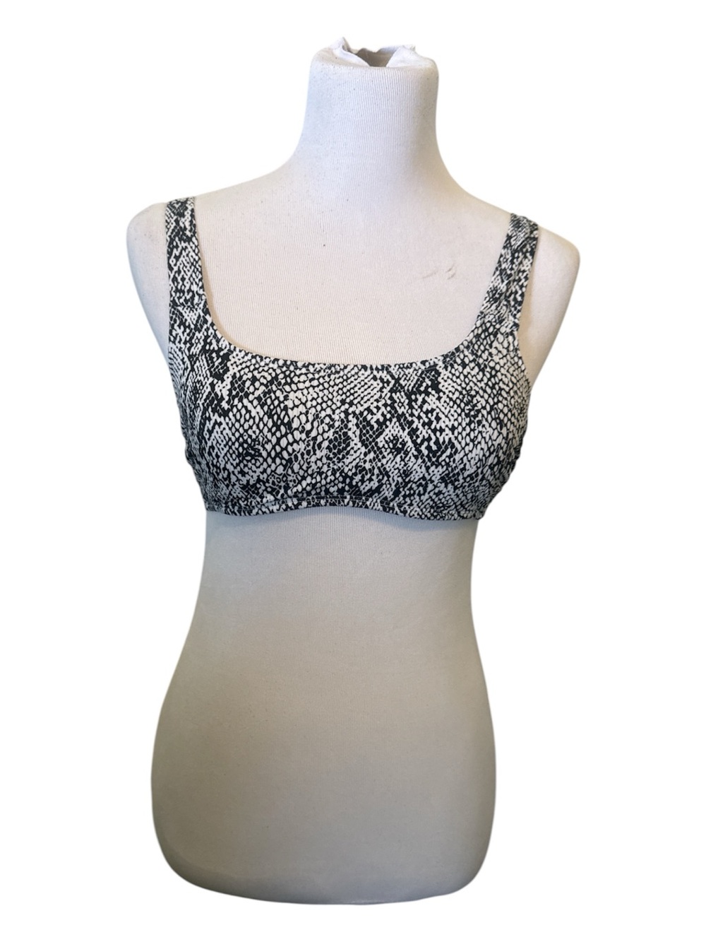 Xhilaration Bikini Top Sz Medium Black White Snake Print Padded